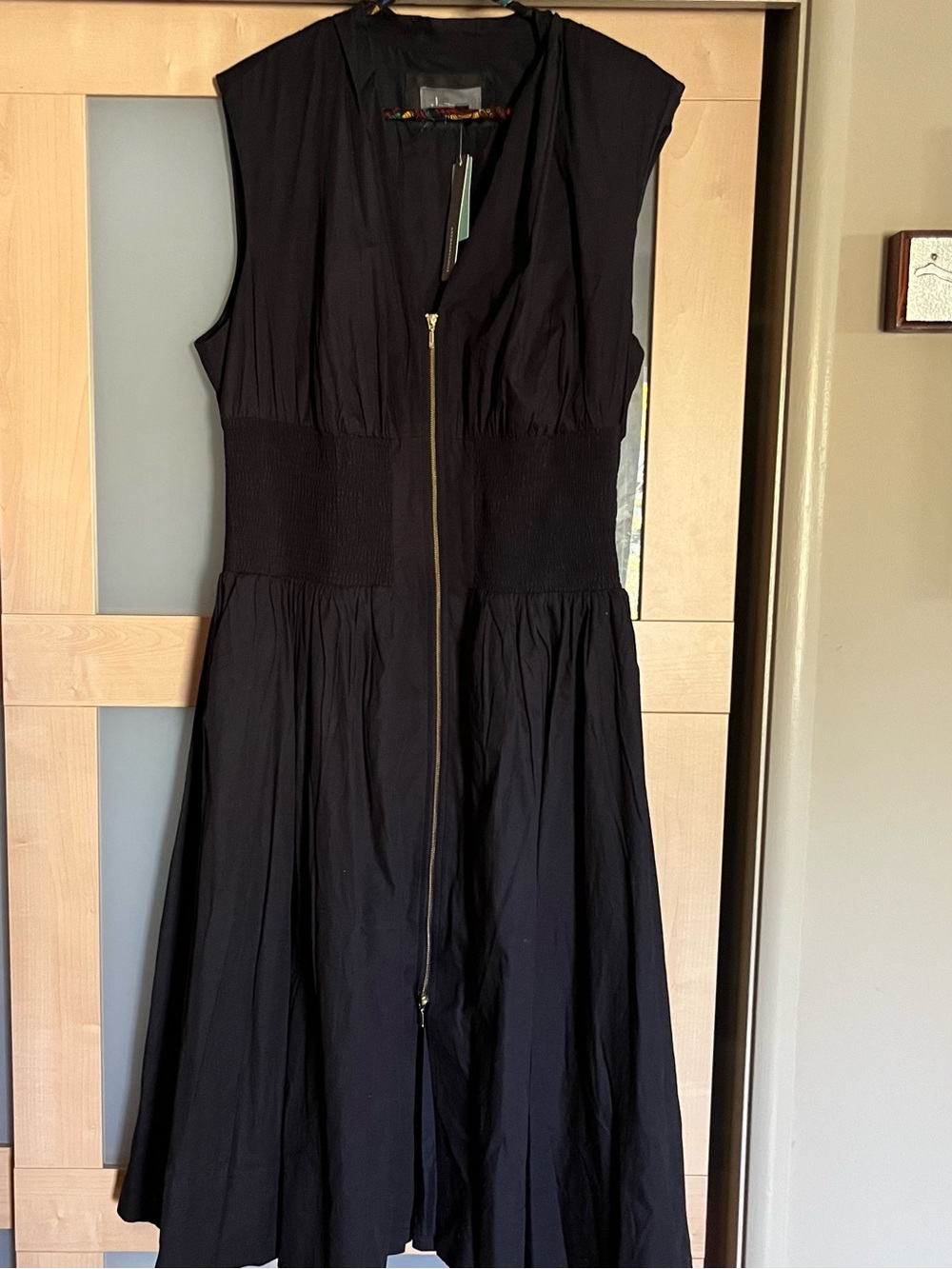 Anthropologie Black Sleeveless Zip-Front Midi Dress NWT Size 2x - Picture 3 of 3